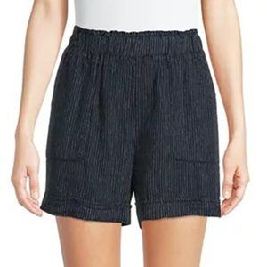 Time and Tru Women's Linen Blend Shorts Pull On Elastic Waist Drawstring Size XL